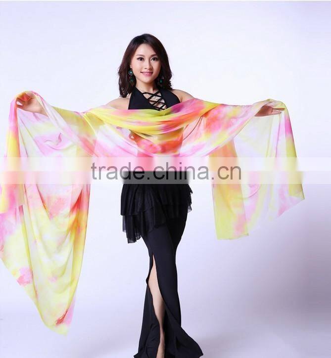 Gradation belly dance veil for lady dancers in performance / practice wear (SJ008)