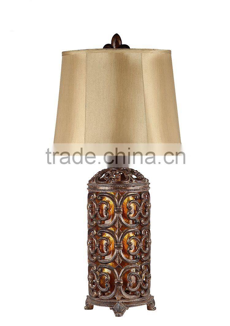 traditional open work table lamp