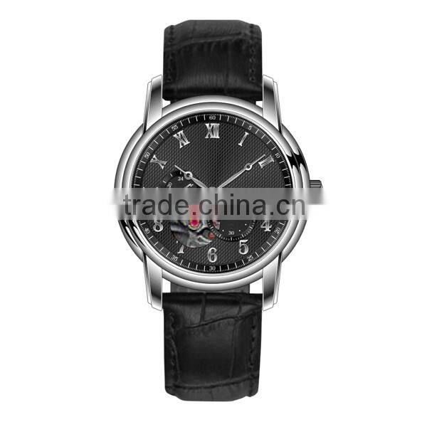 Skeleton back stainless steel automatic watch