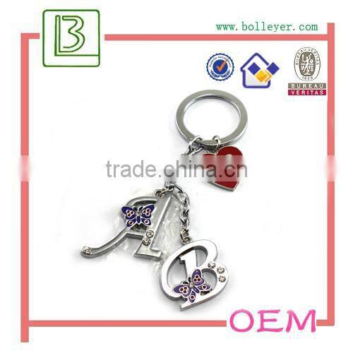 Silver sparking rhinestone keychain