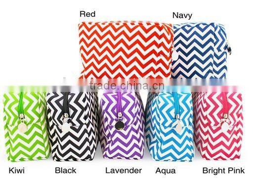 korean fashion cheap red white striped canvas makeup bags