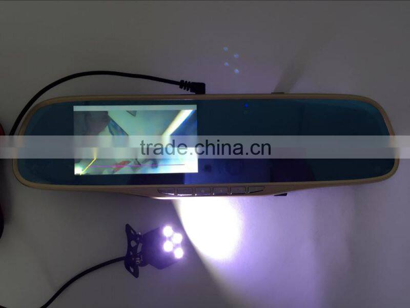 4.3 Inch HD 1080P Automobile Camera rearview mirror car DVR rearview mirror car recorder,1080p hd vehicle black dvr