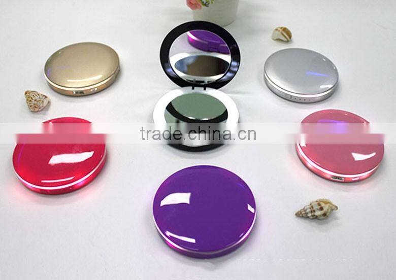 Hot sales fashion gift rohs power bank mirror 2600mah