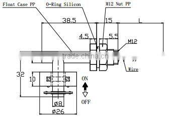 Side mounted OEM PP float ball water level sensor