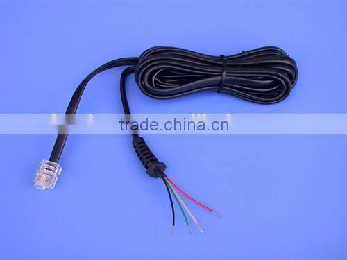 flat telephone wire 4p4c 6p6c 6p4c one end with connector