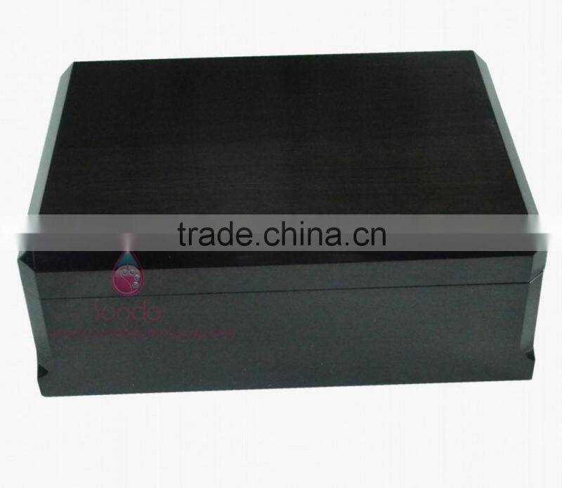 Glossy classic black shoe packing boxes wood