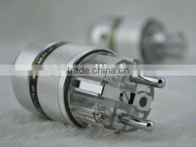 Sonar Quest Aluminum metal Rhodium-plated EU Schuk Power Plug &IEC Connector