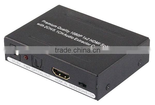 1080P HDMI Splitter 1x2 with Audio Extractor and EDID control