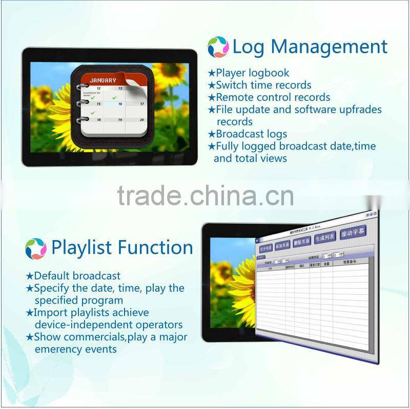 19 inch SH1903AD Network Android System HD wall mounted advertising display player android tablet