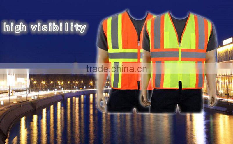 birdeye mesh high visibility safety reflective red/orange/yellow jacket