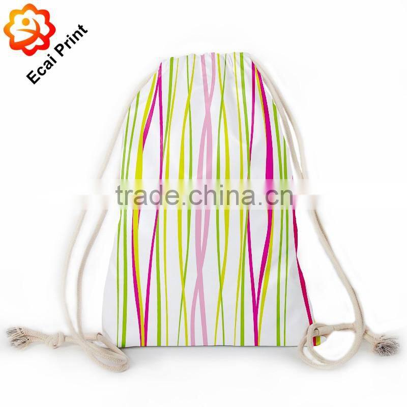 popular hot sell custom made heat transfer drawstring bag