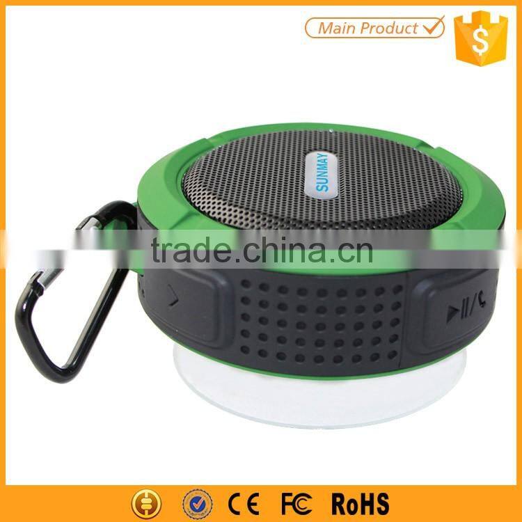 with carabiner portable waterproof bluetooth shower speaker