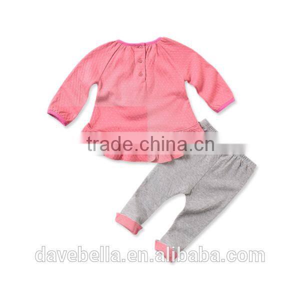 DB705 dave bella 2014 autumn cotton princess sets baby clothes kids clothing set baby chothing knitted sets