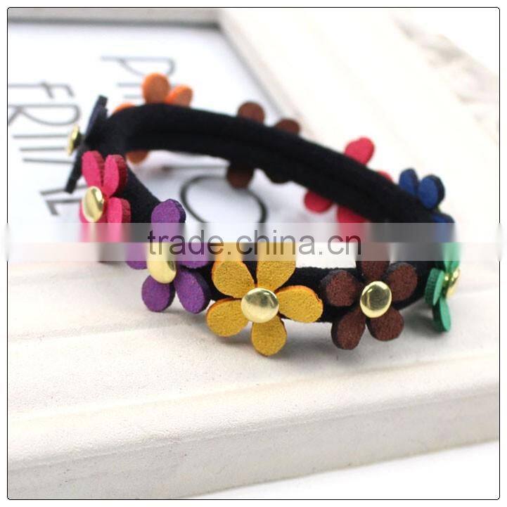 fashion flower design elastic hair bands, ponytail holders