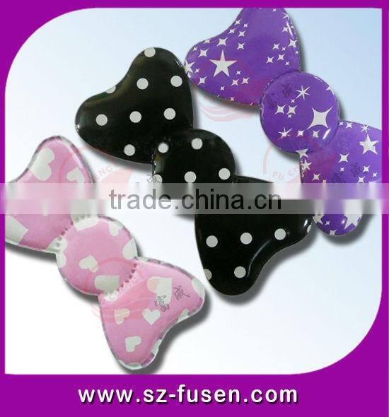 bow shape magic tape hair clip with different pattern