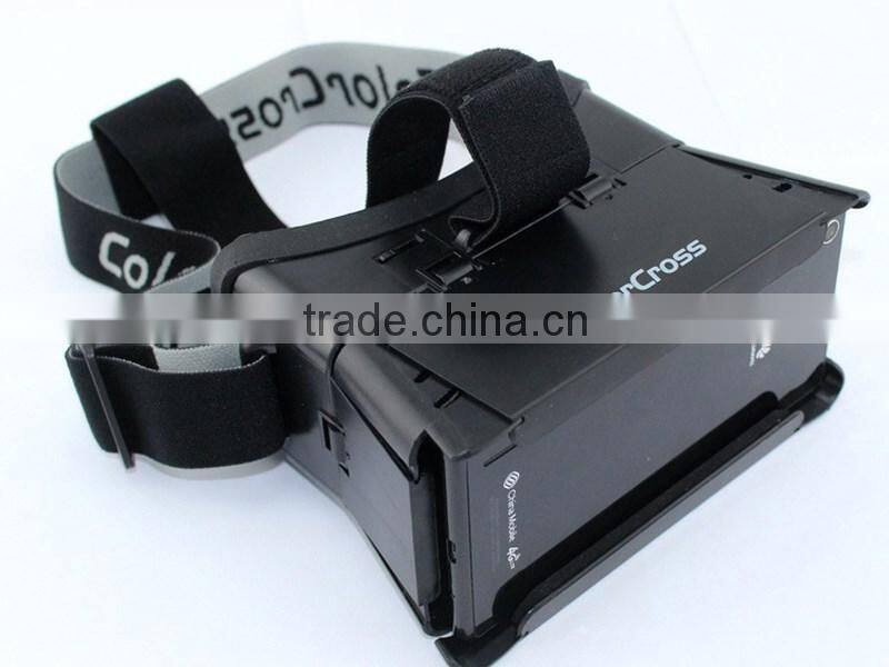 Color Cross ABS Plastic 3D Virtual Reality Helmet Video Glasses 4.0-6.0inch for Smartphone