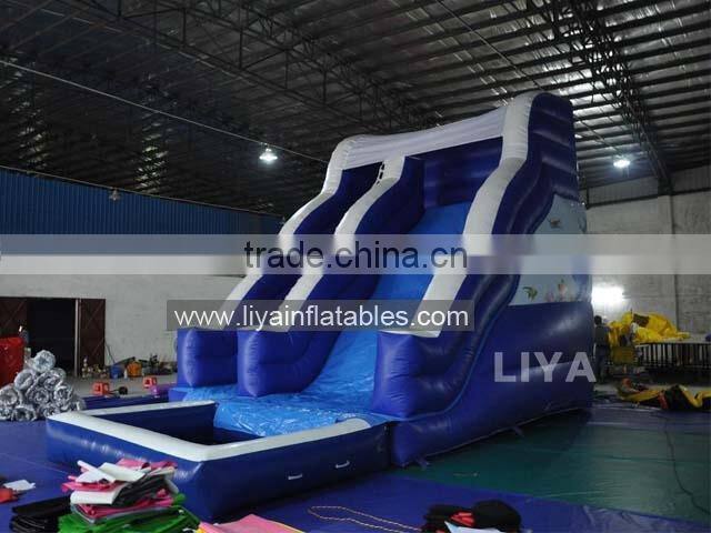 Outdoor splash inflatable water slides for kids/inflatable slide for pool/plastic slide