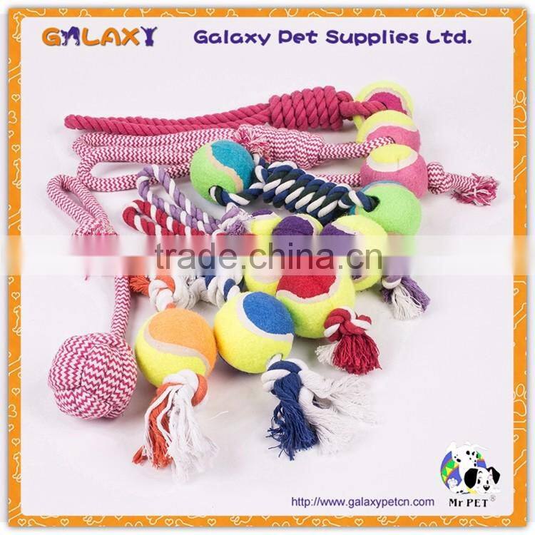 R35200 Factory Wholesale Plush Tennis Ball Chew Toy Cotton Rope Pet Dog Toy