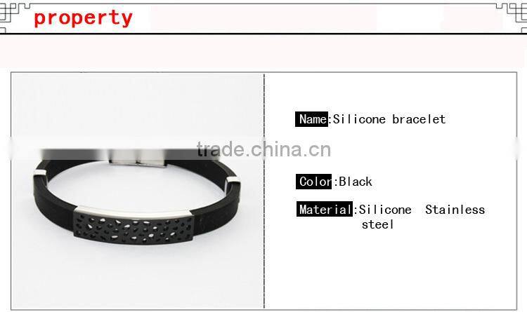 black men's silicone bracelet silicone bracelet wholesale leather bracelets for men