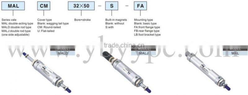 MAL working double acting mini type small air cylinder gas cylinder