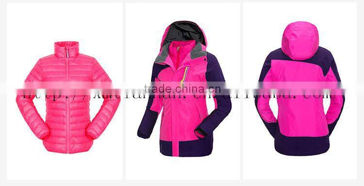 Lday's Interchange Jacket Attachable Fleece Windproof Ski Jacket apparel woman
