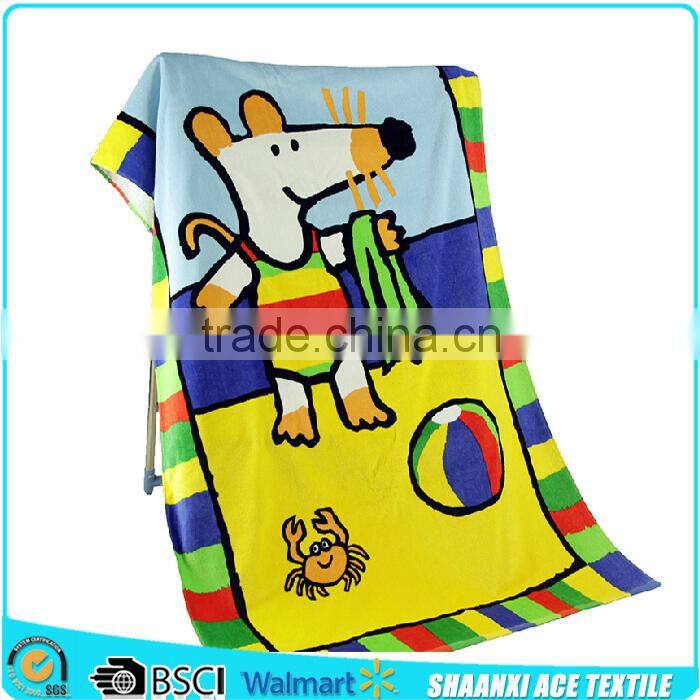 High quality kids cartoon bath towel printed cartoon character kids bath towel