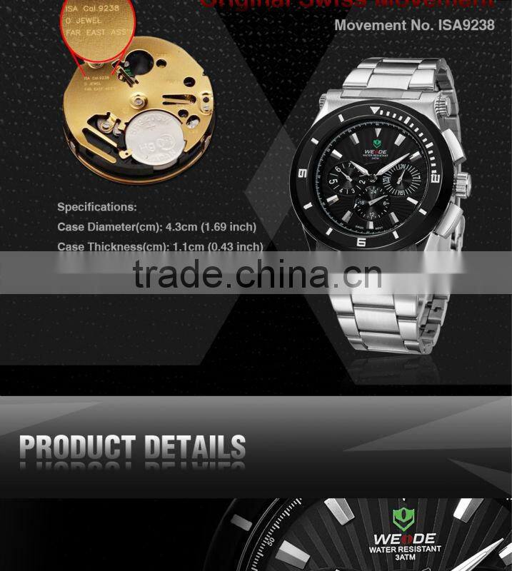 New WEIDE High Quality Sport Watches Original Movement 6 Hands Multi-Functional Quartz Men Watch 24-hour Dispatch WH915