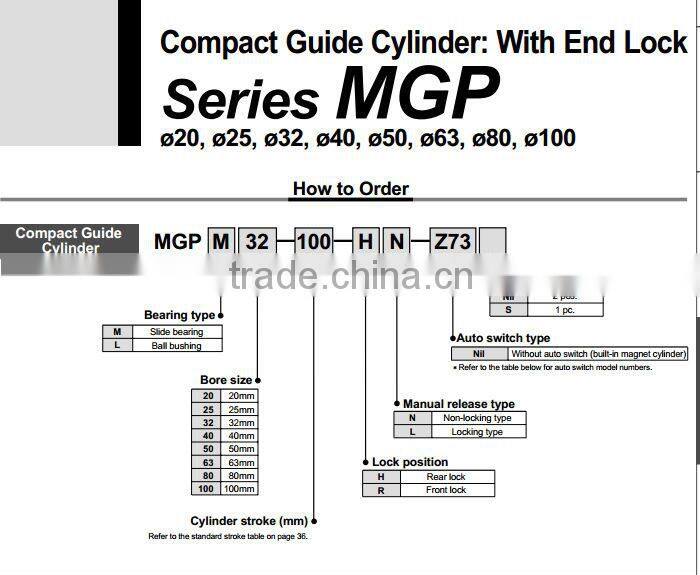 MGPM Series air cylinder guide rod pneumatic cylinder in china