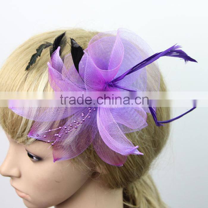 hair clips Lady girls kids Hat Fascinator feather nice lovely Hair Accessories decor