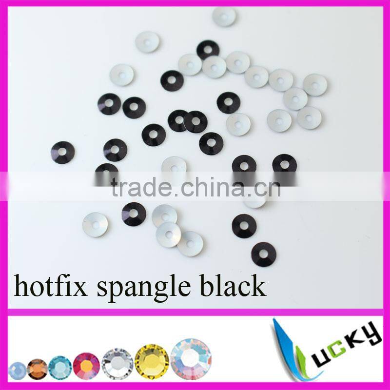 2014 NEW design fashion hot fix hologram spangle sequin laser transparent 3mm middle hole