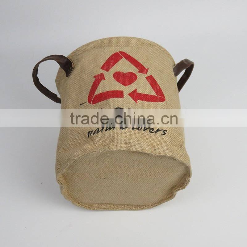 Waterproof Shopping Promotional customised jute round bottom bag