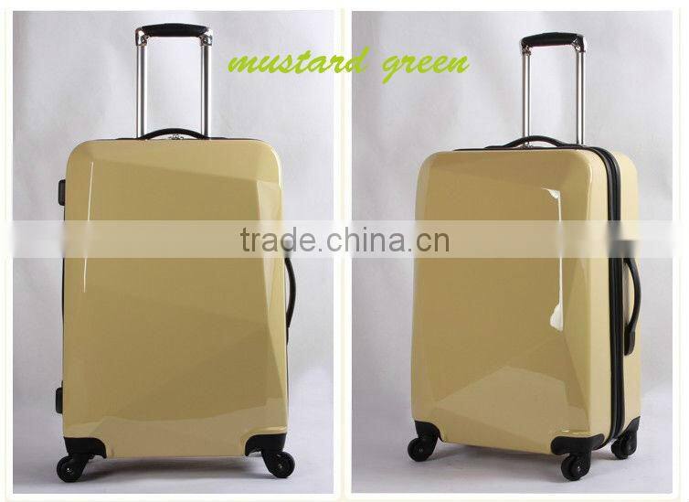 2014 china alibaba fashionable bag top-quality travel trolley luggage ,hot sale suitcase with hardshell and diamond shape