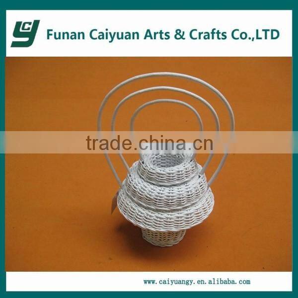 handmade natural willow wedding flower white wicker basket