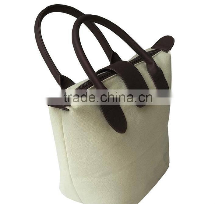 Thicker Handle 16 N Canvas Promotion Insulated Lunch Cooler Bag