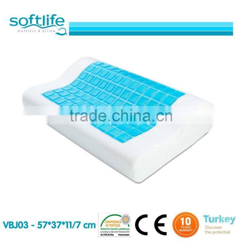 Memory Foam Contour Shape Neck Support Pillow With Gel