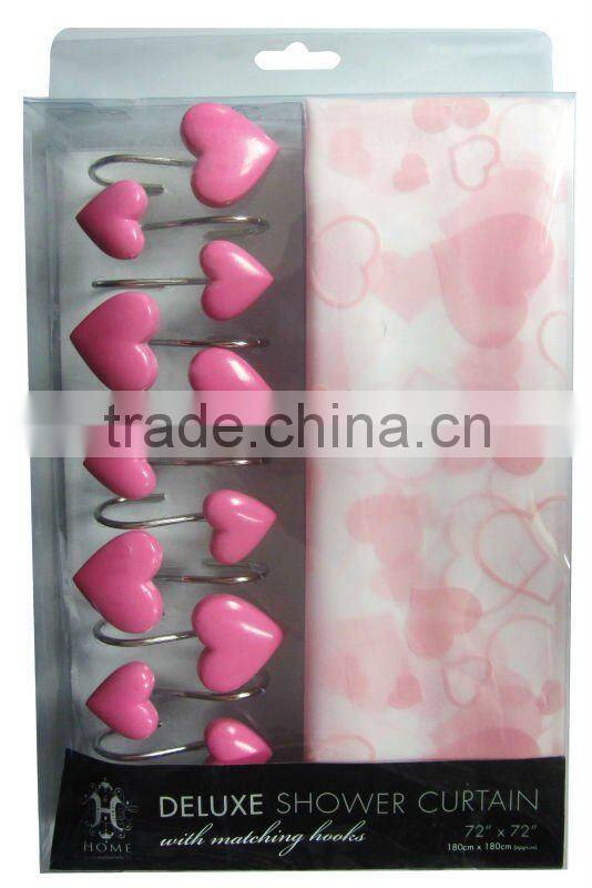 heart design , bathroom shower curtain