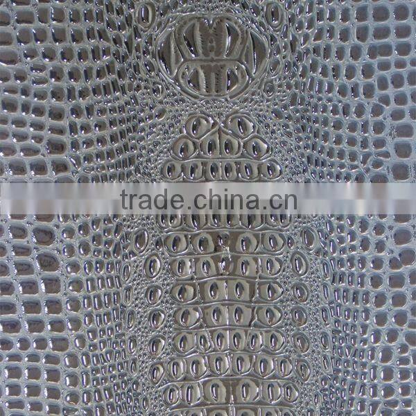 PVC leather for sofa upholstery fabric usage with crocodile emboss