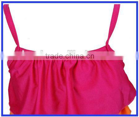 Cute colorful tiered rainbow kids swimwear for girls
