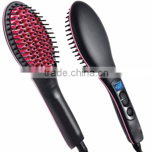 Hair Straightener Comb Electric LCD Auto Temperature Control Iron Brush