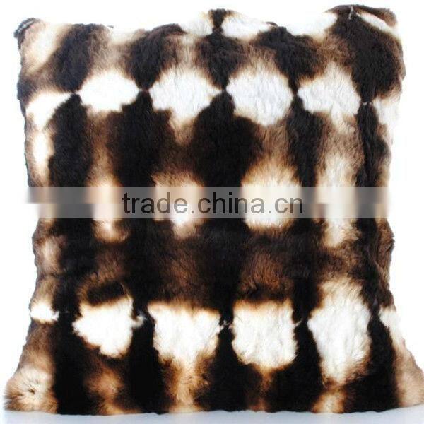 Winter Rex Rabbit Fur Pillow&Fur Cushion For Christmas Decoration