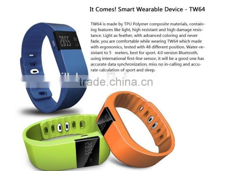 Wholesale TW64 sport fitness super watch,soft belt watch,ios android smart watch