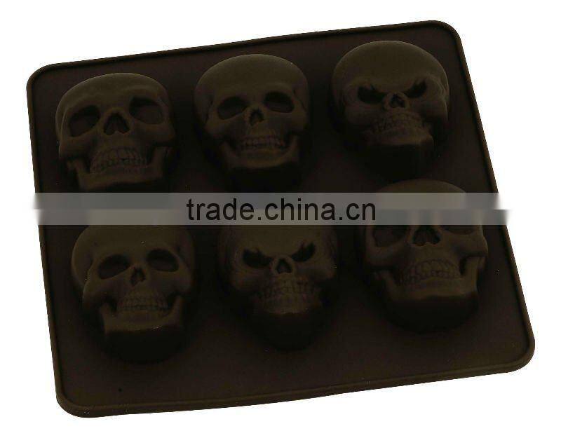 Different 6 skull face fo silicone chocolate mold