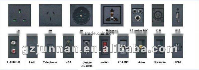 table outlet boxes 2 power+2 network+1 VGA+2 audio
