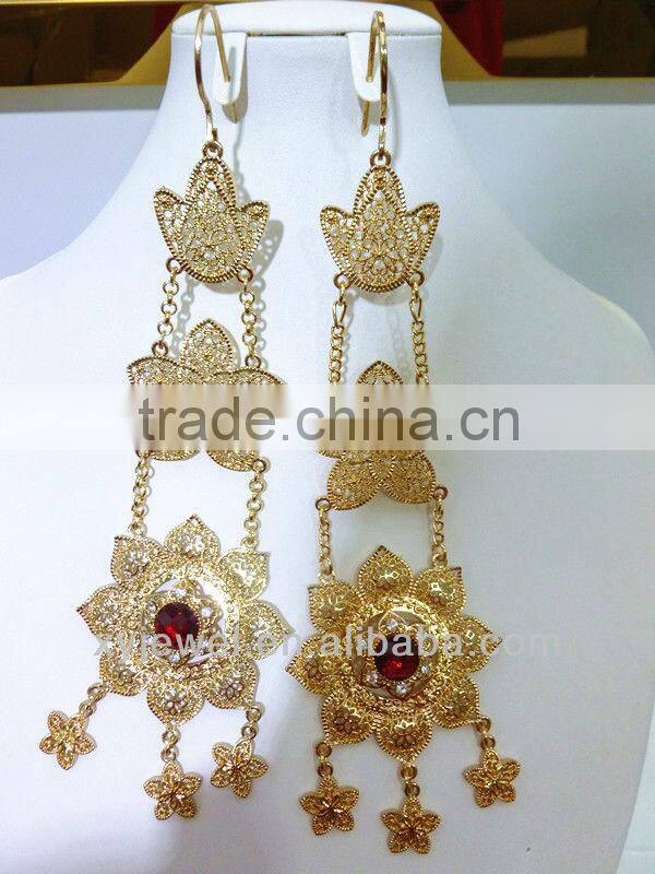 Indian traditional jewellery 14k gold earrings wedding souvenirs