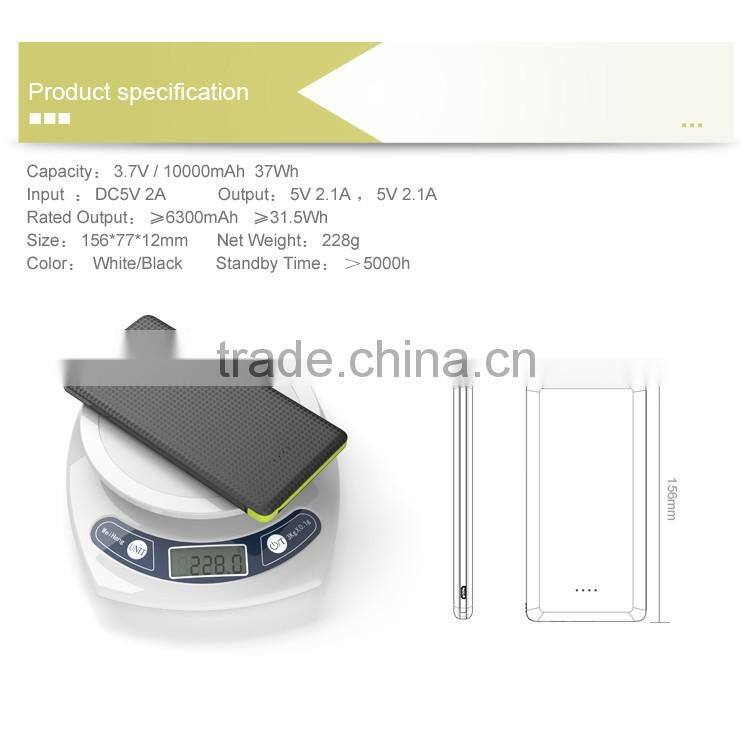 PINENG PN-951 2016 newest Version Ultra-thin 10000mAh Credit Card Power Bank