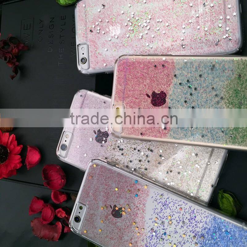 luxury Contrast color Flash powder pc shell cover for iphone