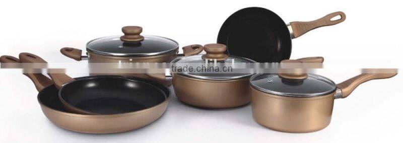 Factory direct manufacturing forged carbon steel non-stick coating 8pcs cookware set