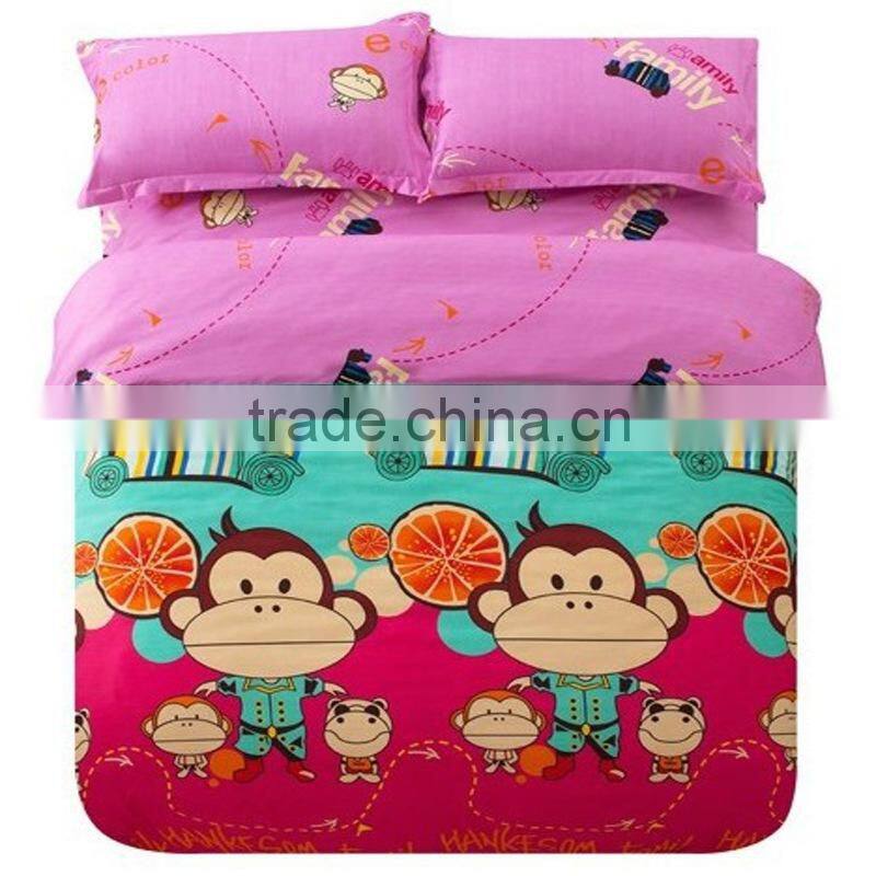 Polyester wide width Fabrics Disperse Printed Fabric/Microfiber Disperse Printed fluorescent Bed Sheet with Cartoon Designs