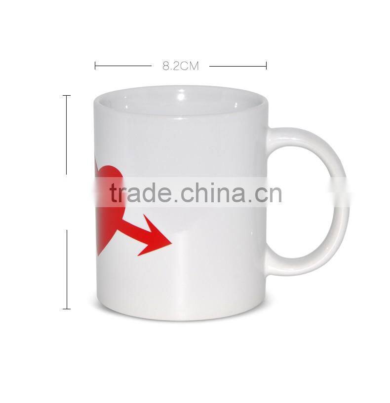 11oz heart shape color changing wholesale ceramic personalized photo mugs