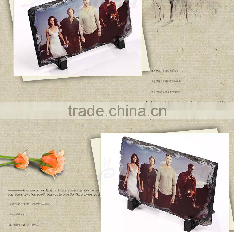 Sunmeta factory supply christmas decoration 12*22cm rock slate, sublimation rock photo(SH-15)
